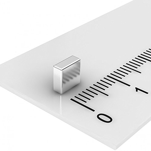 MTS Magnete (QA-5x5x2-NI-N52-SET50) 50er Set Quader Neodym Magnete 5x5x2mm vernickelt N52 Supermagnete Pinnwand von MTS Magnete