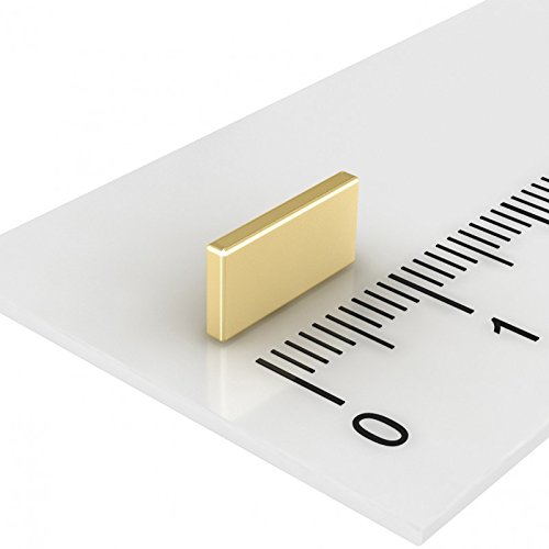 MTS Magnetscheibe 20 Neodym Magnete mit Form von Prism (10 x 5 x 1,2 mm, N50), Gold von MTS Magnete