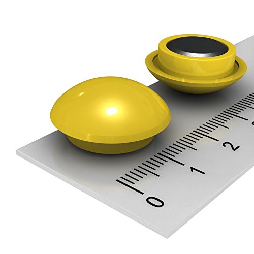 Magnetpins 20x9 mm für die Pinnwand - 6er Set, Farbe:gelb von MTS Magnete