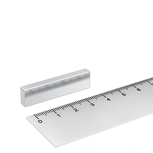 Neodym Quadermagnet 40x10x5 mm, Grade N45, Nickel, Powermagnet von MTS Magnete