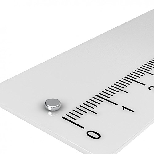 Neodym-– Set von 10 sehr stark Scheibe (Neodym-Magnete (3 x 1 mm, vernickelt, N48) von MTS Magnete
