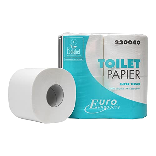 MTS 230040 Euro Toilettenpapier, 100% Zellulose, 2 Lagen, Weiß, 400 Blätter, 40 Stück von MTS