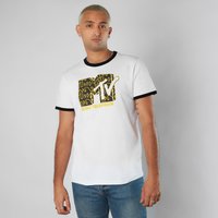 MTV Waves Unisex Ringer T-Shirt - Weiß/Schwarz - XXL von MTV