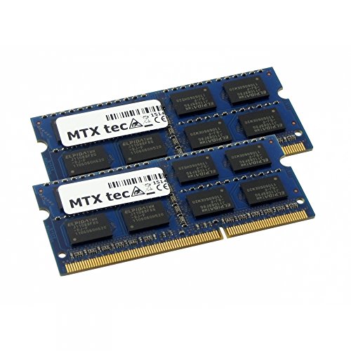 MTXtec 16GB Dual Channel Kit 2X 8GB DDR3L 1600MHz SODIMM DDR3 PC3-12800, 204 Pin, 1.35V RAM Laptop-Speicher von MTXtec