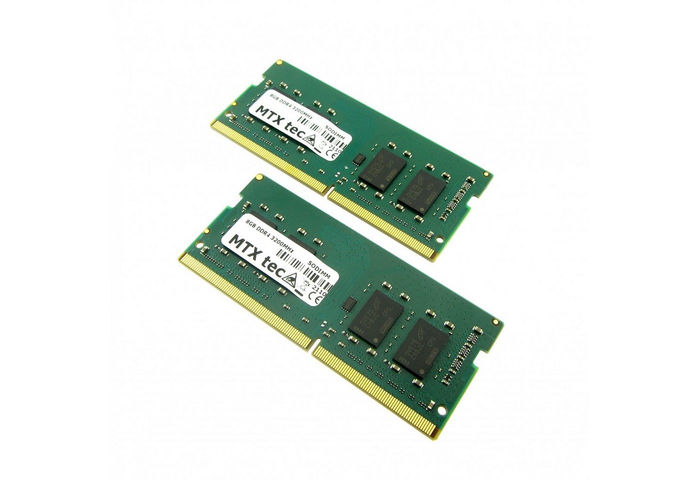 MTXtec 16GB Kit 2x 8GB RAM Arbeitsspeicher SODIMM DDR4 PC4-25600 3200MHz 260p Laptop-Arbeitsspeicher von MTXtec