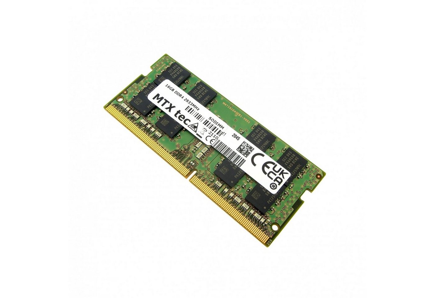 MTXtec 16GB Notebook SODIMM DDR4 PC4-23400, 2993MHz 260 pin CL21 Laptop-Arbeitsspeicher von MTXtec