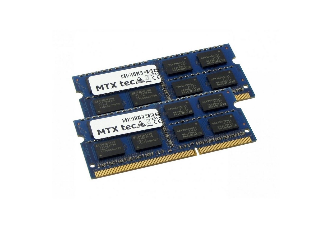 MTXtec 2GB Kit 2x 1GB DDR2 533MHz SODIMM DDR2 PC2-4200, 200 Pin RAM Laptop-Arbeitsspeicher von MTXtec