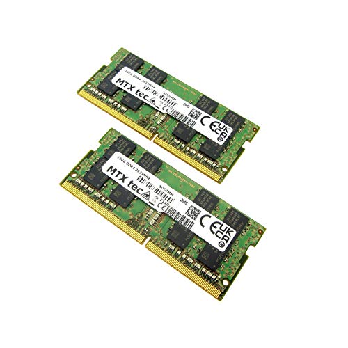 MTXtec 32GB Kit 2X 16GB RAM Arbeitsspeicher SODIMM DDR4 PC4-23400 2993MHz 260pin von MTXtec