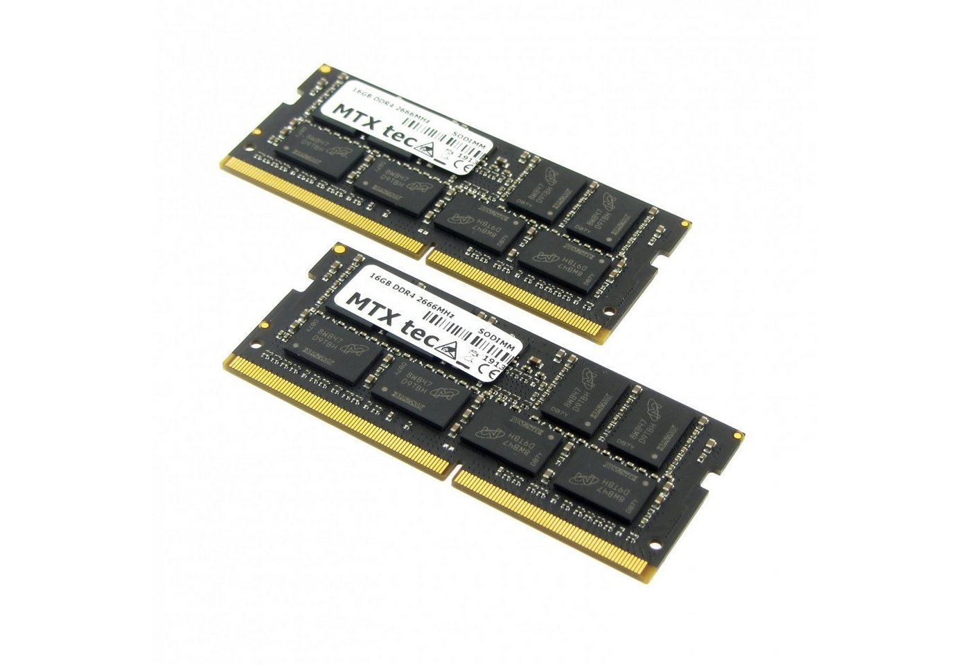 MTXtec 32GB Kit 2x16GB SODIMM DDR4 PC4-21300 2666MHz 260pin Laptop-Arbeitsspeicher von MTXtec