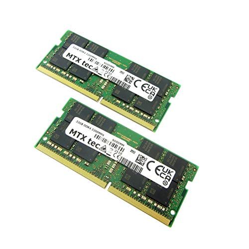 MTXtec 64GB Kit 2X 32GB RAM Arbeitsspeicher SODIMM DDR4 PC4-25600 3200MHz 260pin von MTXtec