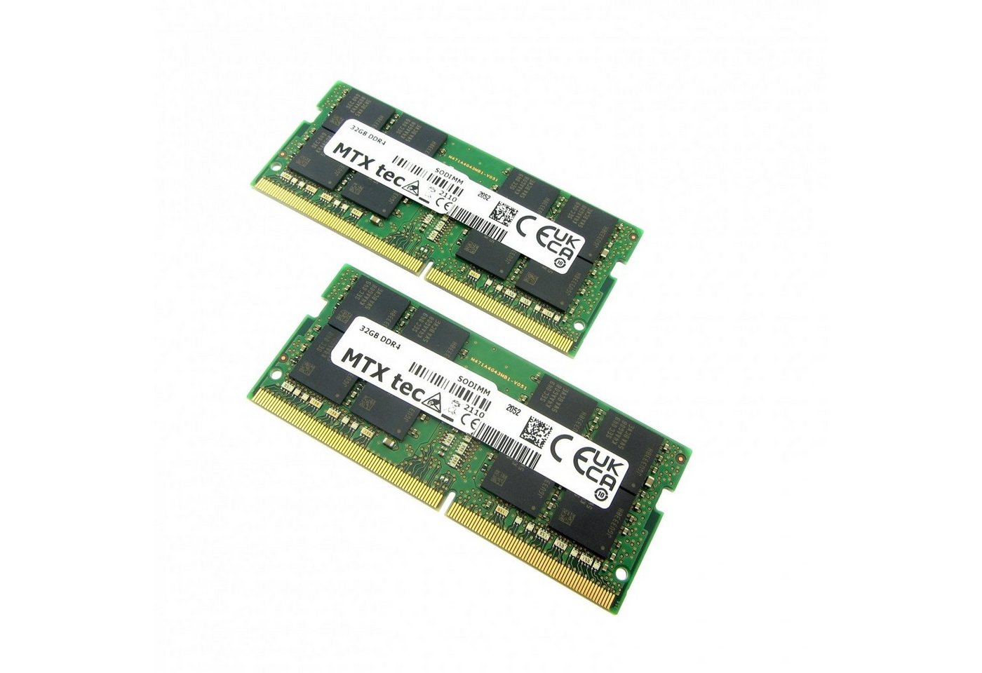 MTXtec 64GB Kit 2x32GB SODIMM DDR4 PC4-21300 2666MHz 260pin Laptop-Arbeitsspeicher von MTXtec