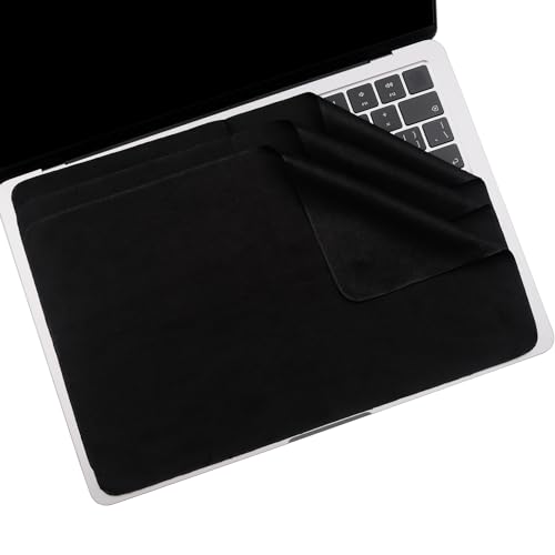 Mikrofaser-Reinigungstuch, 33 cm (13 Zoll), mit Bildschirmtastatur-Abdruckschutz, Laptop-Tastaturschutz, kompatibel mit MacBook Pro/AIR 13 Zoll und MacBook Pro 14 Zoll, Schwarz, 3 Stück von MUBUY-GOL