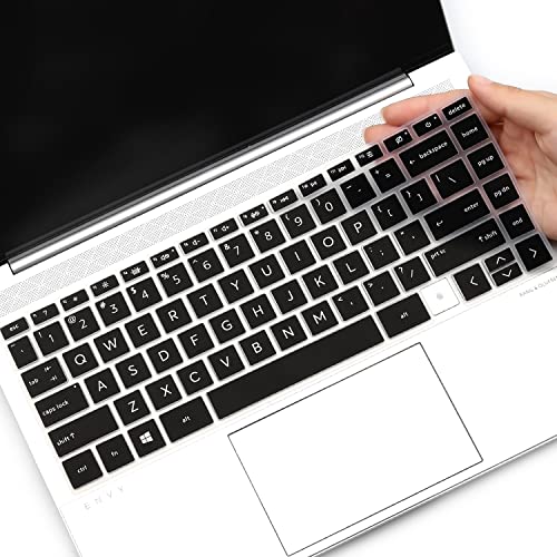 Tastatur-Abdeckung für HP Envy 15 (15.6 Zoll,39.6 cm), mit Fingerabdruckleser, Modell 2020, ep0010nr/ep0011na/ep0098nr /ep004tx/ep0142t, HP Envy 14 14t-eb0000000000 US-Tastaturabdeckung: Schwarz. von MUBUY-GOL