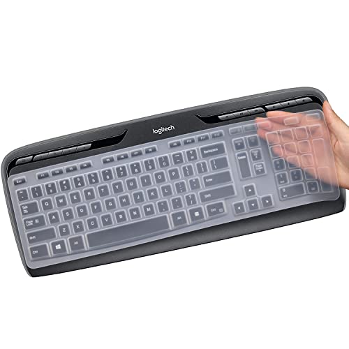 Tastatur-Abdeckung für Logitech MK320 K330 MK335 YR002/Y-R0009 kabellose ultradünne Silikon-Tastatur-Schutzfolie für Logitech MK320 K330 MK335 Zubehör, transparent von MUBUY-GOL
