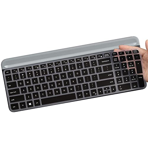 Tastatur-Abdeckung für Logitech MK470 & Logitech MK470 Wireless Ultra Thin Silikon Tastaturschutz Skin Logitech MK470 Zubehör - Schwarz von MUBUY-GOL