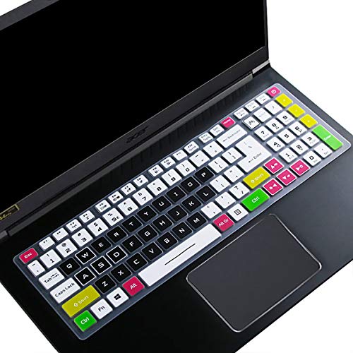 Tastatur Cover für 2020 2019 Acer Nitro 5 AN515-43/44/54/55 AN517-51/52 AN715-51/52 15,6 Zoll und 2020 2019 Acer Predator Helios 300 PH315-52 7-53 39,6 cm, 43,9 cm, CandyBlack von MUBUY-GOL