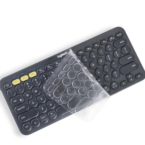 Tastaturabdeckung Design für Logitech K380 Multi-Device Bluetooth Tastatur, wasserdichte Anti-Staub-Silikon-Tastatur-Schutzhülle, Hautklar von MUBUY-GOL