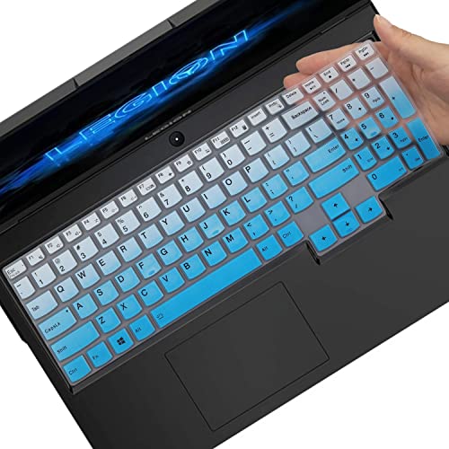 Tastaturabdeckung Skin für 2021 2020 Lenovo Legion 5 Pro, Legion 5 5i 5p 5pi 15,6 Zoll und 17,3 Zoll | Legion 7i & ideaPad Gaming 3i Gaming Laptop Tastatur Schutzhülle Skin-GradualBlue von MUBUY-GOL