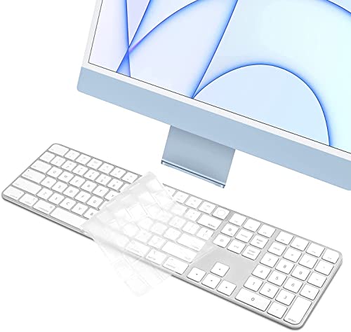 Tastaturabdeckung für Apple Magic Keyboard mit Touch-ID und Ziffernblock Modell A2520, für 2022 Mac Studio & 2021 iMac 24 Zoll M1 Chip, ultradünn, HD, transparent, wasserdicht, Tastaturschutz von MUBUY-GOL