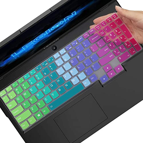 Tastaturabdeckung für Lenovo Legion 5 Pro, Legion 5 5i 5p 5pi 15,6 Zoll und 17,3 Zoll | Legion 7i & IdeaPad Gaming 3i Gaming Laptop Tastatur Schutz Skin-Skin Regenbogen von MUBUY-GOL