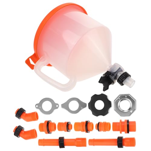 MUCKLILY 15-teiliges ÖL-Trichter Kit - KüHlsystem Trichter für KüHlmittel, Kühlmittel, Frostschutzmittel, AdBlue, Motoröl, Scheibenwascher, strapazierfähiger Kunststoff, langlebig, vielseitig, orange von MUCKLILY