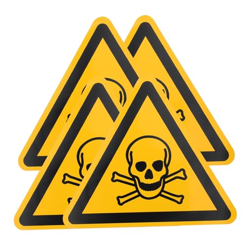 MUCKLILY 1 Satz Aufkleber Für Warnschilder Schutzkleidung Selbstklebende Erinnerungsaufkleber Vinyl Etiketten Sicherheitswarnaufkleber Vergiftungswarnschilder Pvc Selbstklebend 4 Stück von MUCKLILY