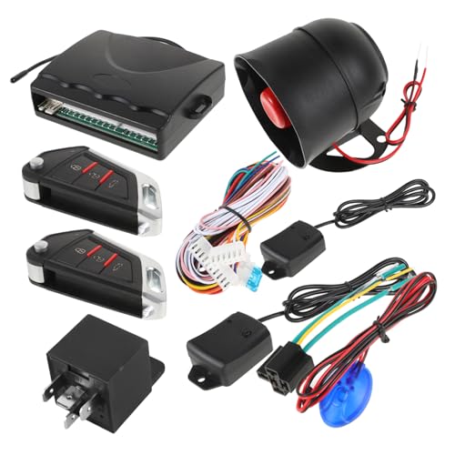 MUCKLILY 1 Satz Auto Alarmanlage Verriegelung System Anlasser Schlüssel Bausatz Auto Autoalarmanlagen gegen Diebstahl mit Ton Fernstart-Kit universal Kfz-Fernstart Metall von MUCKLILY
