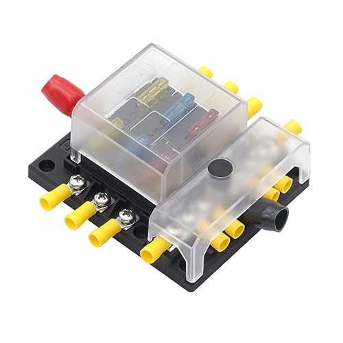 MUCKLILY 1 Set Sicherungshalter Verschmolzener Verteilungsblock Sicherungsblock Kfz Ersatzsicherungskästen Batterieklemmen Verteilungsblock Sicherungsorganisator Gummi von MUCKLILY