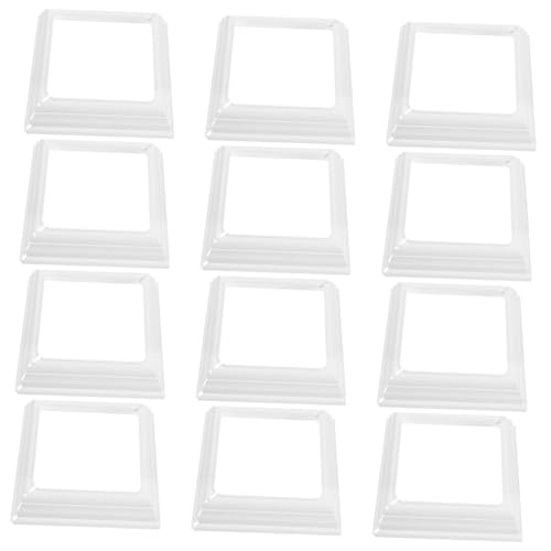 MUCKLILY 12 Stück Geteilter Kunststoffsockel Geteilte Vinyl-Zaunpfostenröcke Vinyl-Treppengeländer für den Außenbereich Leiterendabdeckungen Säulenumhüllungen der Veranda PVC Weiß von MUCKLILY