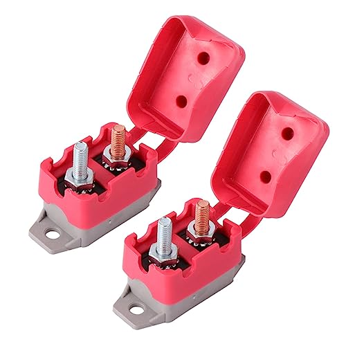 MUCKLILY 2 Stück Automatischer Reset bei offenem Stromkreis lichtbrecher trennscheiben Etiketten Schutzschalterabdeckung 12V/24V Leistungsschalter Sicherungsautomat für Auto Plastik rot von MUCKLILY