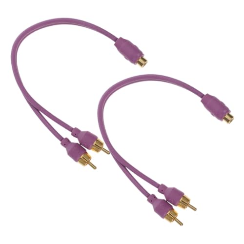MUCKLILY 2 Stück Car-Audio-modifikation Cinch-Splitter Auto-Audio-adapterkabel RCA-Kabel Car-Audio Autodio -verstärker -verdrahtungs -kit Audio-lautsprecherkabel Violet Kupfer von MUCKLILY