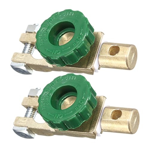 MUCKLILY 2 Stück Stromausfallschutzschalter Autoscheibe Automatischer Batterietrennschalter Batterie Stromausfall Isolatorschalter Netztrennschalter Legierungsverkupferung Light Green von MUCKLILY