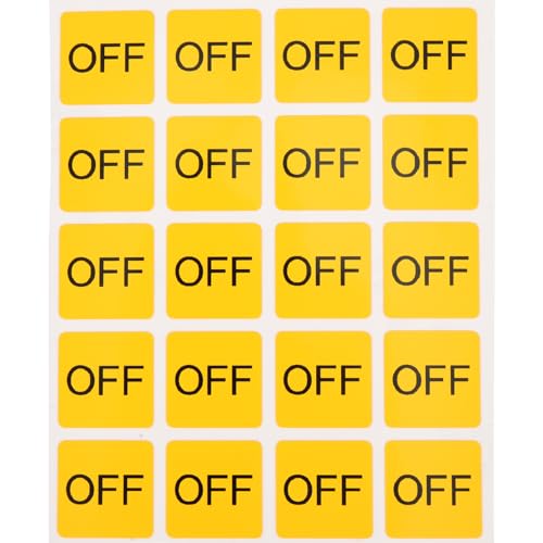 MUCKLILY 20 Stück Switch -taste -warnaufkleber Schalterabdeckung Etiketten Wechseln Gelb Weiß Ein/aus-aufkleber Forderung Geräteaufkleber Betrieben Yellow Pvc Selbstklebend von MUCKLILY