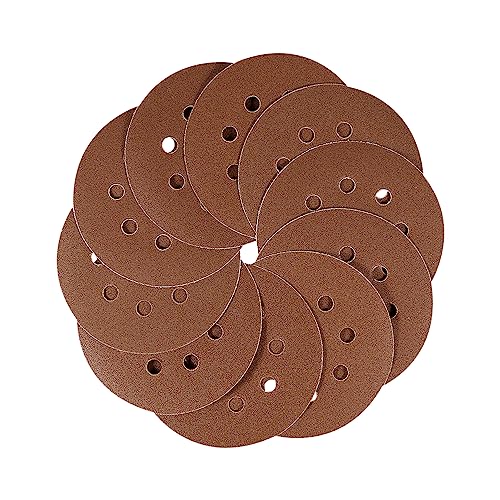 MUCKLILY 40 Stück 8 5 Schleifpapier-Set Schleifer Holzbearbeitung Schleifen Maschine runden 100er Schleifpapier kreisförmige Pads 5 Zoll Schleifpapier Klett-Schleifscheiben von MUCKLILY