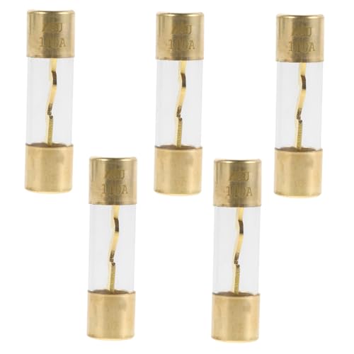 MUCKLILY 5 Stück Audio-sicherungsrohr Dc-sicherung Sicherungsblock Autoradio Sicherungshalter Autoradio Car-audio-sicherungsblock Kfz -sicherungsblock Vergoldete Sicherung Transparent Glas von MUCKLILY