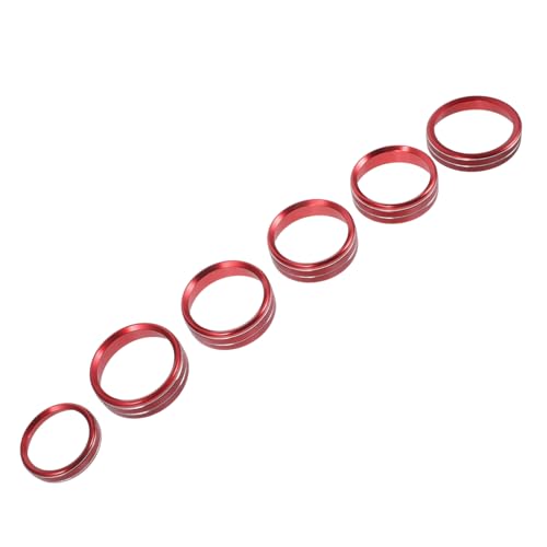 MUCKLILY 6 Stück Dekoration der Klimaanlagenknöpfe Ring Abdeckung ac-Knopfleiste Innenraumklimatisierung Klimabedienteil-Knopfverkleidung auto versorgung Aluminiumlegierung von MUCKLILY