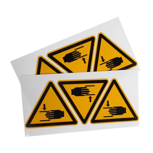 MUCKLILY 6 Stück Warnaufkleber Etiketten Warnband Gefahrenband nicht klebesticker stickers aufkleber Handsicherheitsaufkleber Aufkleber für Sicherheitswarnschilder selbstklebendes Vinyl von MUCKLILY