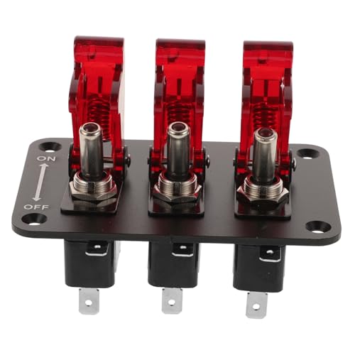 MUCKLILY Auto-knopfschalter 12v Schalter Hochleistungs-kippschalter 12v Kippschalter Schaltet 12 Volt Ein Und Aus Schalttafel Wippschalter Mit 3 Positionen 3-wege-kippschalter Pa Rot von MUCKLILY