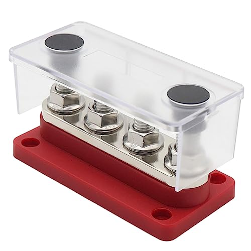 MUCKLILY Hochstrom-anschlussblock Elektrikbustestriegel Streifen Ich Auto Klemmleiste Für Anhänger Sammelschiene Des Verteileranschlusses Kfz-klemmenblock Rot Grund- Und Deckmaterial: Nylon von MUCKLILY