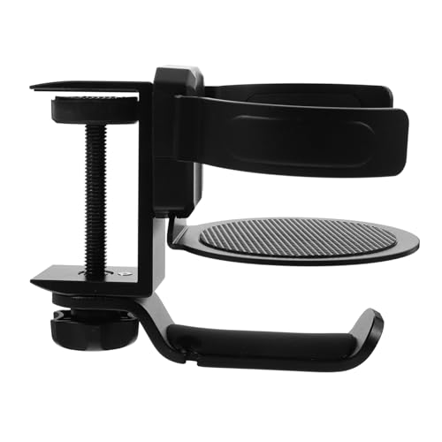 MUCKLILY Pc 2 Kopfhörer Stehen Cup -Rack Tassenhalter Kopfhörerständer Kopfhörerhalterung Getränkehalterklemme für den Schreibtisch Kopfhöreraufhänger unter dem Schreibtisch Gummi Black von MUCKLILY