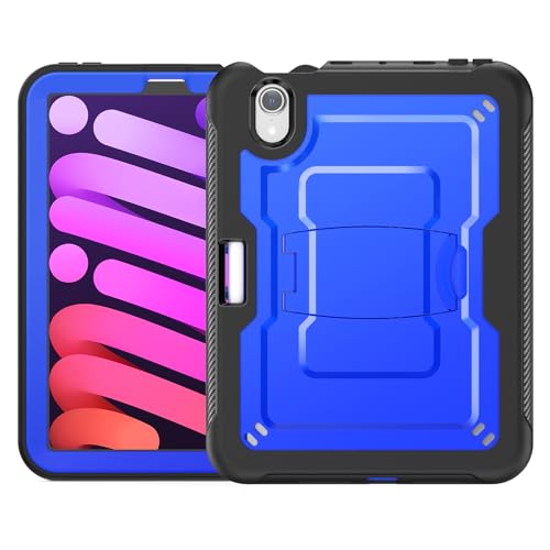 Kompatibel mit iPad Mini 6 Generation 2021 21,1 cm (8,3 Zoll) Hülle mit Stifthalter, integriertem Displayschutz und Ständer, robuste, stoßfeste Schutzhülle mit Ständer, robuste Schutzhülle für Mini 6 von MUDASANQI