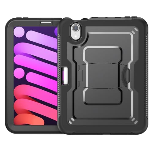 Kompatibel mit iPad Mini 6 Generation 2021 21,1 cm (8,3 Zoll) Hülle mit Stifthalter, integriertem Displayschutz und Ständer, robuste, stoßfeste Schutzhülle mit Ständer, robuste Schutzhülle für Mini 6 von MUDASANQI
