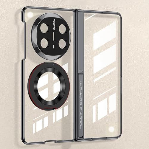 MUDASANQI Kompatibel mit Huawei Mate X6 Hülle, mit Displayschutzfolie, magnetisches Scharnier, luxuriöse Beschichtung, transparent, stoßfest, harte PC-Schutzhülle, robuste Schutzhülle mit Ständer von MUDASANQI
