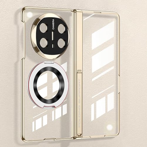 MUDASANQI Kompatibel mit Huawei Mate X6 Hülle, mit Displayschutzfolie, magnetisches Scharnier, luxuriöse Beschichtung, transparent, stoßfest, harte Polycarbonat-Schutzhülle, robuster Ständer (Gold) MUDASANQI Kompatibel mit Huawei Mate X6 Hülle, mit Displayschutzfolie, magnetisches Scharnier, luxuriöse Beschichtung, transparent, stoßfest, harte Polycarbonat-Schutzhülle, robuster Ständer (Gold) von MUDASANQI