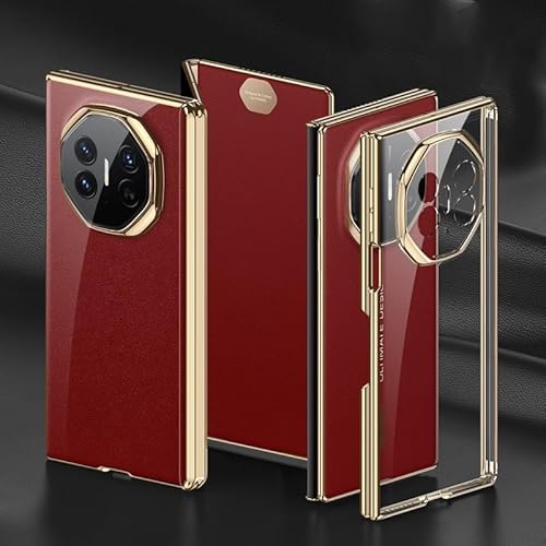 MUDASANQI Kompatibel mit Huawei Mate XT Magnetscharnier Hülle, Voller Schutz Stoßfest Flexibel TPU Crystal Clear Soft Skin Silikon Schutzhülle Transparent Cover (Gold) von MUDASANQI