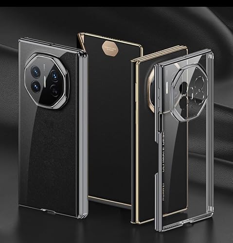 MUDASANQI Kompatibel mit Huawei Mate XT Magnetscharnier Hülle, Voller Schutz Stoßfest Flexibel TPU Crystal Clear Soft Skin Silikon Schutzhülle Transparent Cover (Schwarz) von MUDASANQI