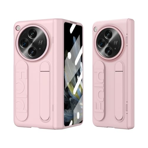 MUDASANQI Kompatibel mit OnePlus Open Case mit integriertem Displayschutz und verstecktem Ständer, Scharnier-Schutzhülle, stoßfest, für OnePlus Open (Rosa) von MUDASANQI