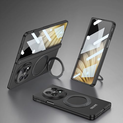 Magnetisch Kompatibel mit Oppo Find N5 Hülle, Eingebauter Displayschutz & Scharnierschutz, 360° Drehung, Magnetringständer, Militärqualität, stoßfest, schlanke Handyhülle für Find N5 (Schwarz) Magnetisch Kompatibel mit Oppo Find N5 Hülle, Eingebauter Displayschutz & Scharnierschutz, 360° Drehung, Magnetringständer, Militärqualität, stoßfest, schlanke Handyhülle für Find N5 (Schwarz) von MUDASANQI