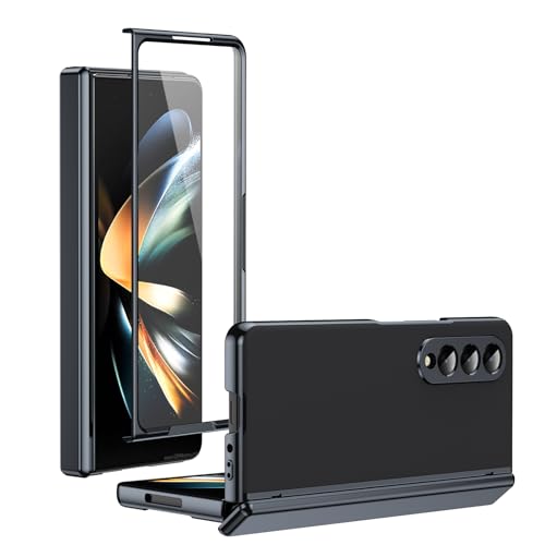Schlanke Passform, kompatibel mit Samsung Galaxy Z Fold 4, Handyhülle mit Displayschutzfolie, kompatibel mit Samsung Z Fold 4, robuste, stoßfeste Schutzhülle, ultradünn, harte PC-Hülle, matt (schwarz) Schlanke Passform, kompatibel mit Samsung Galaxy Z Fold 4, Handyhülle mit Displayschutzfolie, kompatibel mit Samsung Z Fold 4, robuste, stoßfeste Schutzhülle, ultradünn, harte PC-Hülle, matt (schwarz) von MUDASANQI