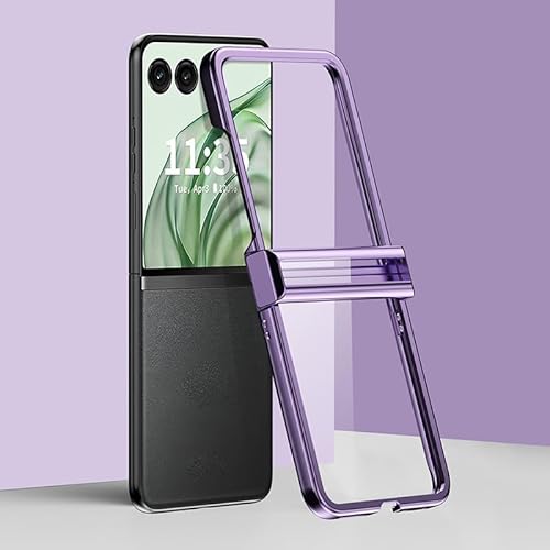 Schutzhülle für Razr 50 Ultra kompatibel mit Motorola Moto Razr 50 Ultra, Scharnierschutz, vergilbungsbeständig, stoßfest, kratzfest, schlank, harte PC-Schutzhülle für Razr 50 Ultra (lila) von MUDASANQI